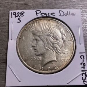 Vintage 1928  Silver Coin Peace Dollar